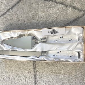SOLD Oleg Cassini “Something Blue” Cake Knife Set